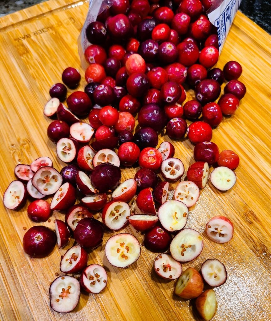 Cranberries up close internal structure