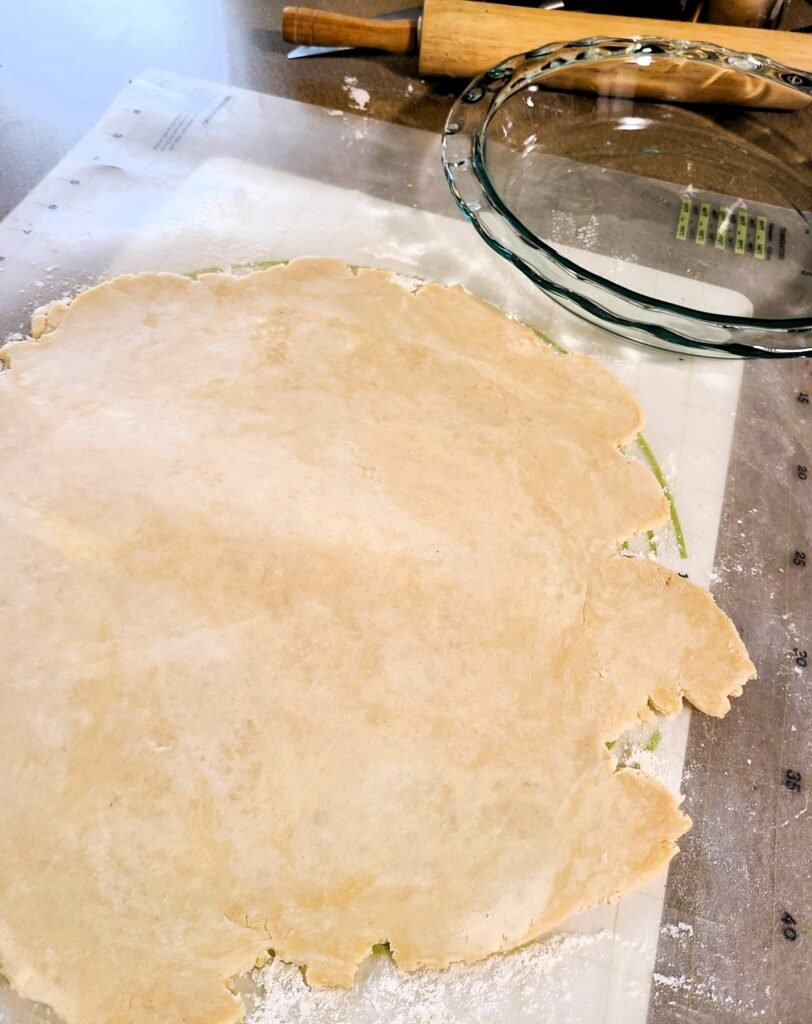 pie dough rolled out